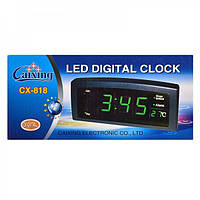 Электронные настольные Часы Caixing CX 818, сетевые часы, электронный будильник, электронные цифровые часы, в