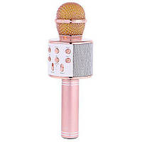 Беспроводной микрофон караоке 858 Золото-Розовый! BEST