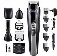 Машинка для стрижки волос 11 в 1 Kemei KM-600, триммер для бороды и носа! BEST