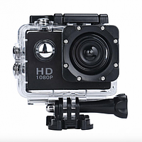 Спортивная экшн камера A7 Sports Cam HD 1080p Чёрная + Аквабокс и крепление, нажимай