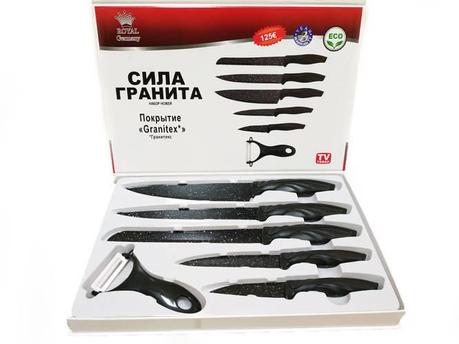 Купить Набор ножей Royal granitex Сила Гранита из 5 ножей и овощечистки ...