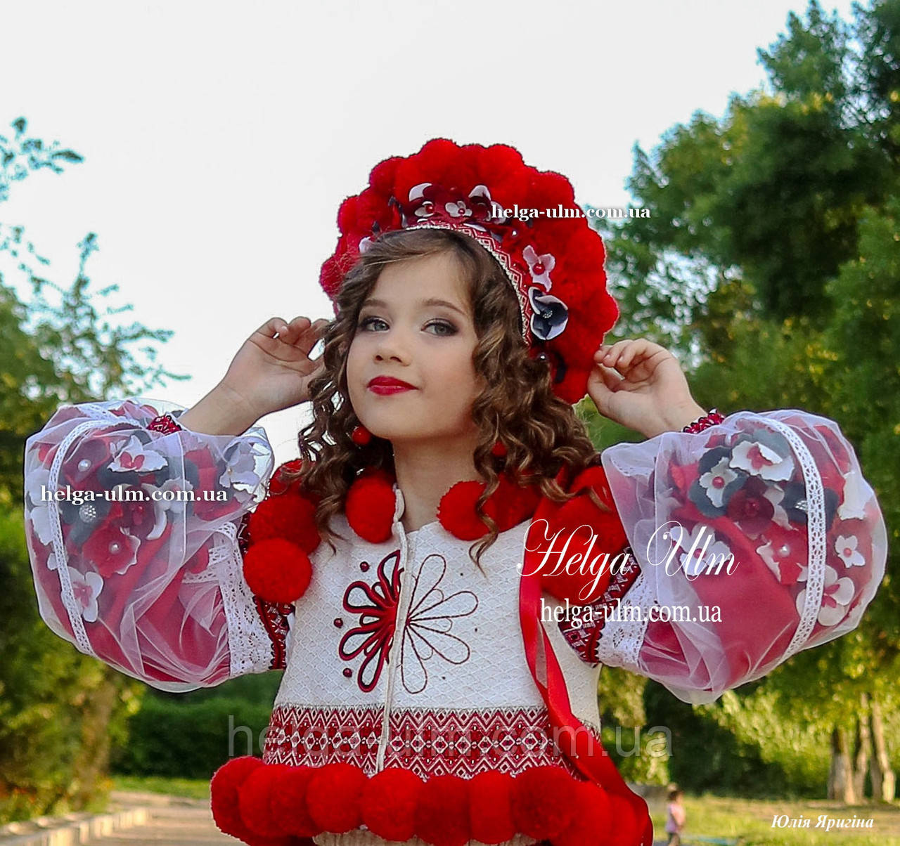 Кептарик "МарциПані" (літо) черв. ручної роботи, для дівчинки, 152 р., фото 1