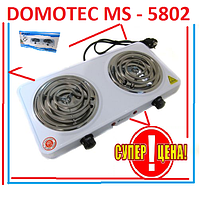 Плита электрическая двухкомфорочная настольная "Domotec" спираль 2000W MS 5802, хорошая цена