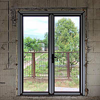 Входные теплые алюминиевые двери для дома из ламинированного алюминиевого профиля 4