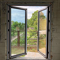 Входные теплые алюминиевые двери для дома из ламинированного алюминиевого профиля 2