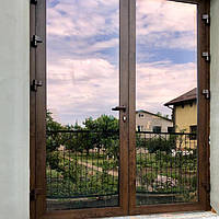 Входные теплые алюминиевые двери для дома из ламинированного алюминиевого профиля 3