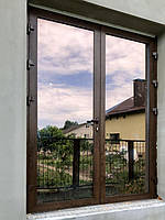 Входные теплые алюминиевые двери для дома из ламинированного алюминиевого профиля 5