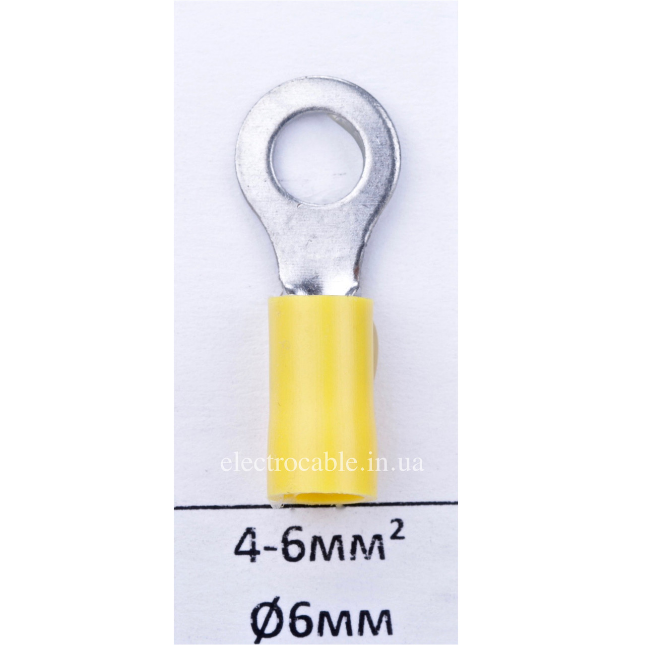 Кабельний наконечник кільцевий з ізоляцією 6мм2 під гвинт 6мм, RV5,5-6, фото 1