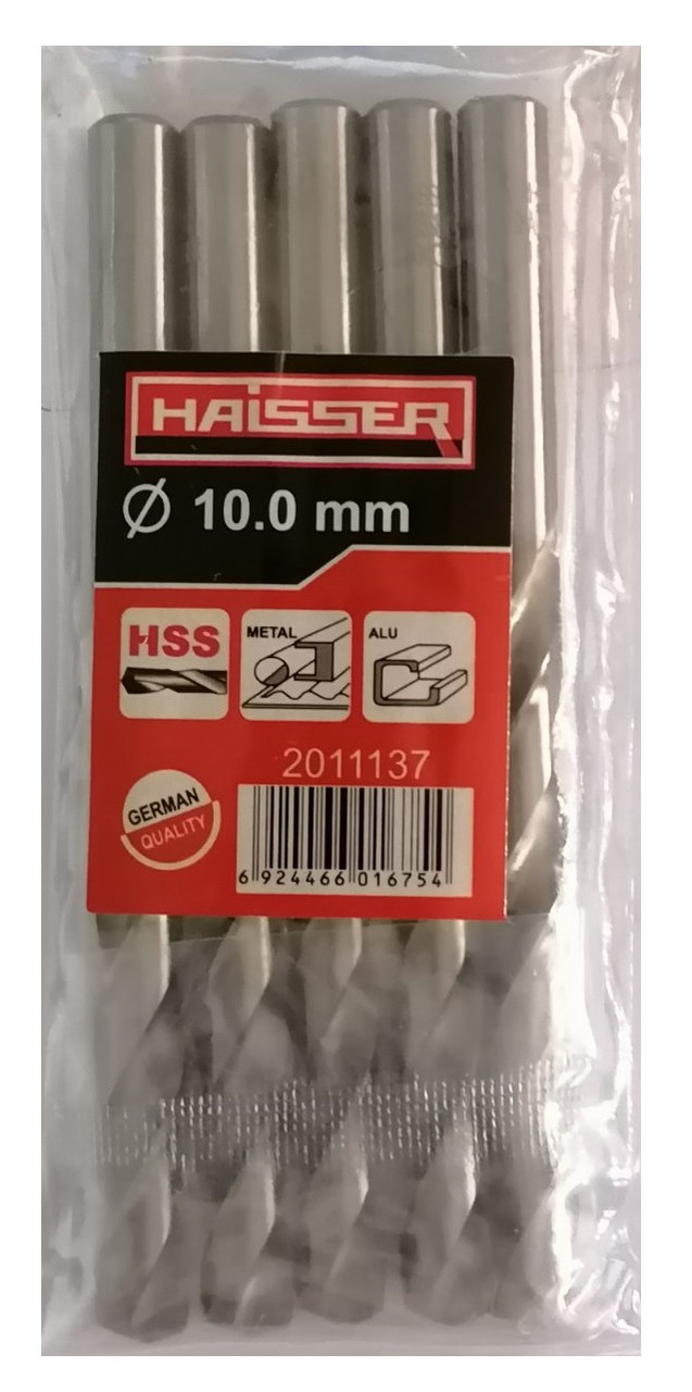 Свердло по металу 10.0х87х133 мм циліндричний хвостовик (DIN 338), HAISSER (HS101023/2011137) 15853