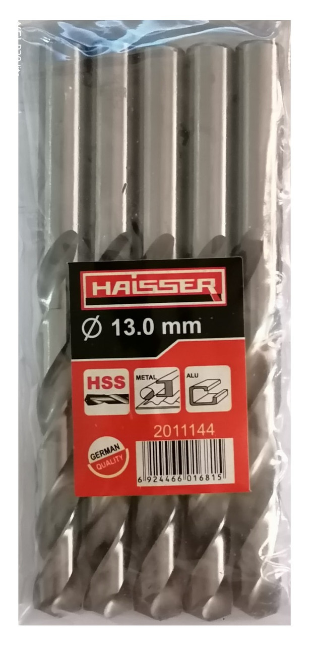 Свердло по металу 13.0х101х151 мм циліндричний хвостовик (DIN 338), HAISSER (HS101026/2011144) 15856