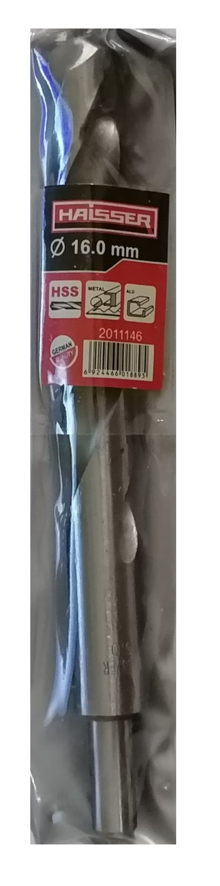 Свердло по металу 16.0х120х178 мм циліндричний хвостовик (DIN 338), HAISSER (2011146) 33371
