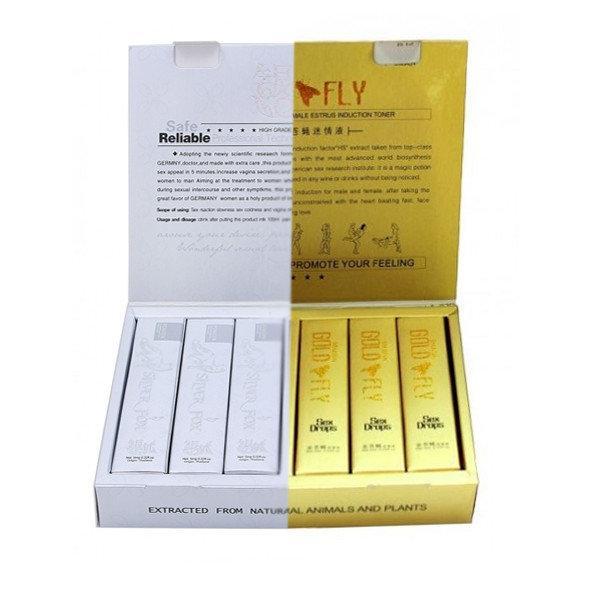 Жіночий збудник Шпанська мушка+Срібна лисиця (Spanish Gold Fly+Silver Fox ) 3+3 шт без упаковки
