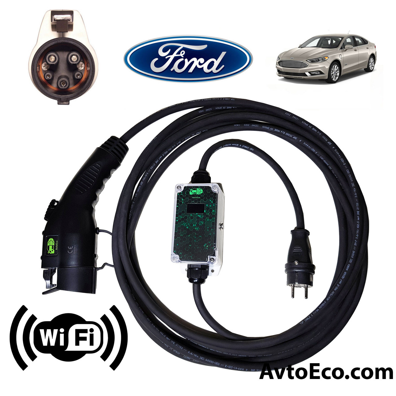 Зарядний пристрій для електромобіля Ford Fusion Energi AutoEco J1772-16A-Wi-Fi