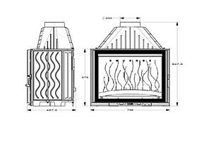 Каминна топка Invicta 800 Grande Angle із шибером, фото 3