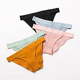 Комплект жіночої нижньої білизни. Набір бавовняний з ліфа і 2-х трусиків, розмір L (рожевий), фото 6