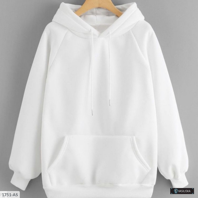 Жіночий білий худі, з капюшоном і кишенею