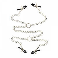 БДСМ Цепочка с зажимами на соски и половые губы