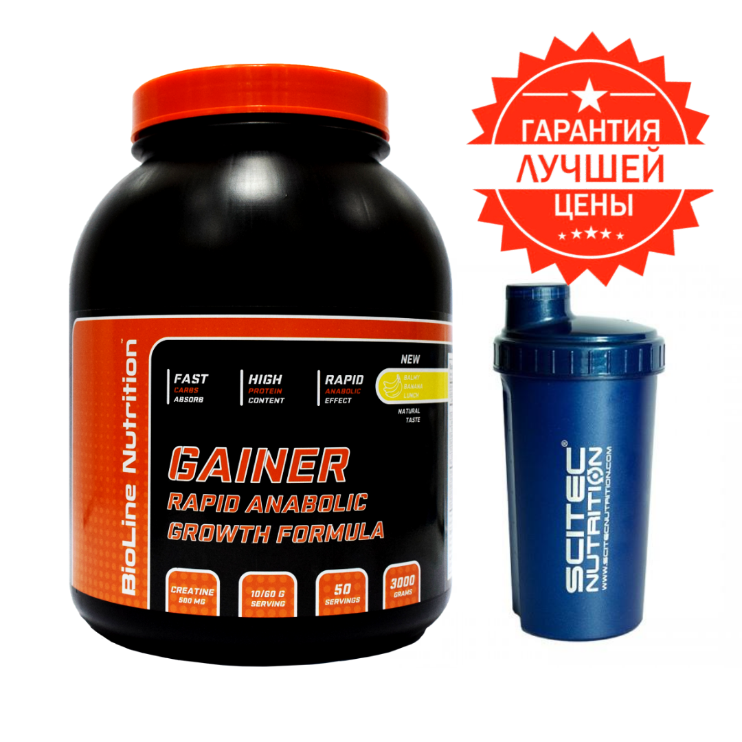 Мас-набір RAPID ANABOLIC GAINER (КУПИТИ) 3 КГ БАНАН GROWTH FORMULA CREATINE, VITAMINE A, C + ШЕЙКЕР