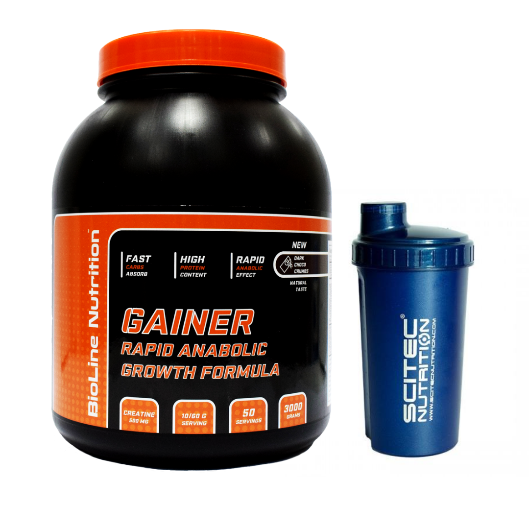 Вітамінний МАС КОМПЛЕКТ RAPID ANABOLIC GAINER GROWTH FORMULA+CREATINE, ШОКОЛАД, 3 кг + ШЕЙКЕР