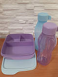 Набор ланчбокс контейнер школьник с разделителями герметичной крышкой и эко бутылка 310 мл Tupperware, фото 3