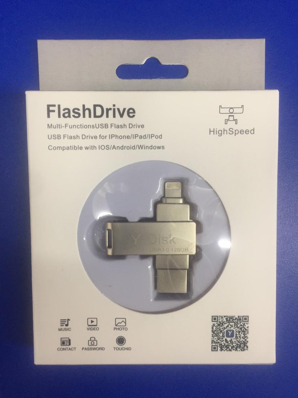 Флешка перехідник hp для iPhone та iPad FlashDrive / Флеш накопичувач на 128 Гб