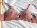 Комплект жіночої нижньої білизни. Набір бавовняний з ліфа і 2-х трусиків, розмір L (рожевий), фото 2