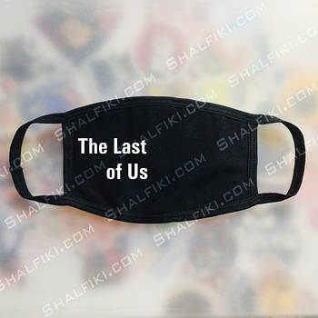 "Останні з нас / The Last of Us" чорна захисна маска з принтом - білий