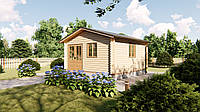 Дом из термобревна 25 м2 Строительство домов из термобруса в Украине. Thermo Wooden House 012