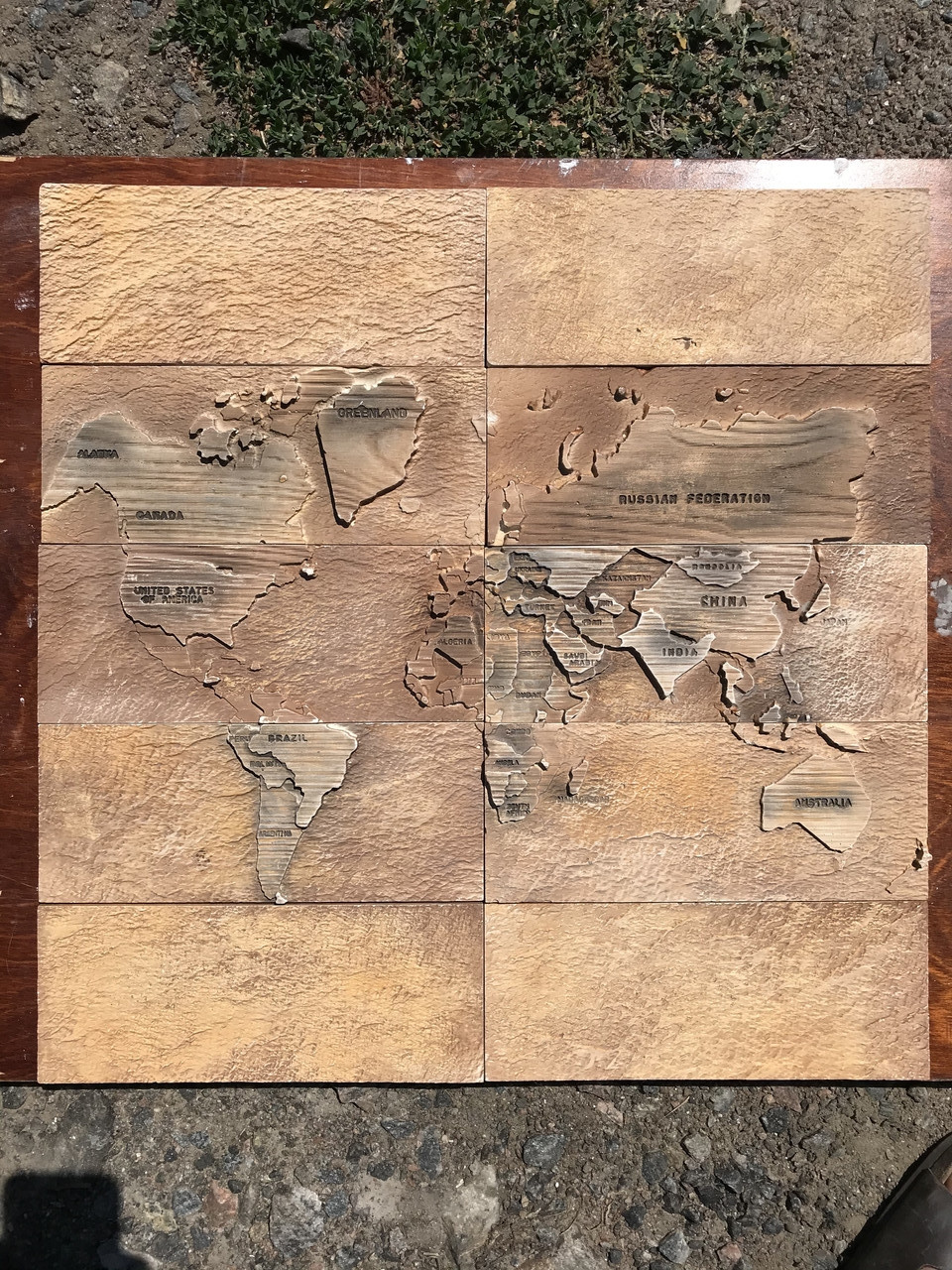 Пластиковая форма для камня и плитки "Карта Мира" на 8 плиток, резиновая - фото 1 - id-p1236732929