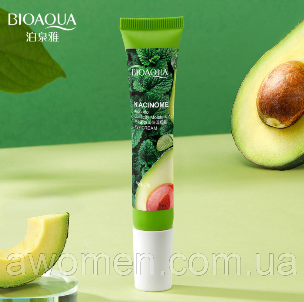Уценка! Крем для очей Bioaqua Niacinome Avocado Eye cream з екстрактом авокадо 20 g (м'ята коробка), фото 1