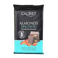 Черный Шоколад Cachet Almonds с миндалем 54% Cacao, 300 г