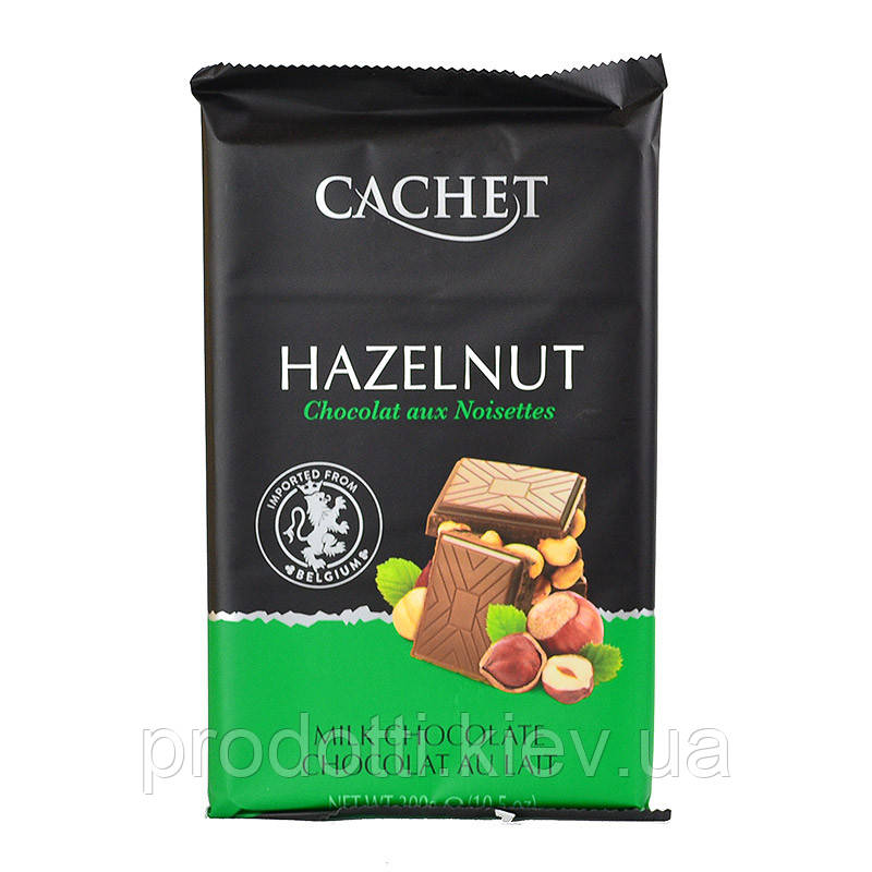 Молочний Шоколад Cachet Hazelnut Milk з фундуком, 300 г