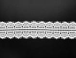 Ажурне французьке мереживо шантильї (з війками) білого кольору шириною 10,5 см, довжина купона 3,0 м., фото 2