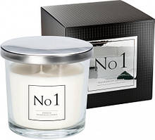 Ароматична свічка в склі з подвійним гнітом BISPOL дерева агар - боби тока