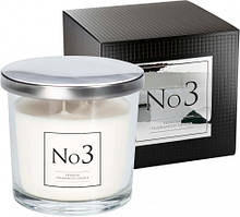 Ароматична свічка в склі з подвійним гнітом BISPOL півонія, жасмин, фіалка і слива