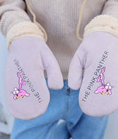 Оригинальные крутые варежки розовая пантера рукавички