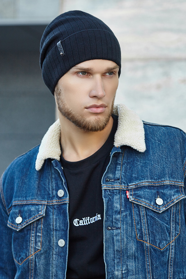 Чоловіча шапка «Хорс» графіт Чорний