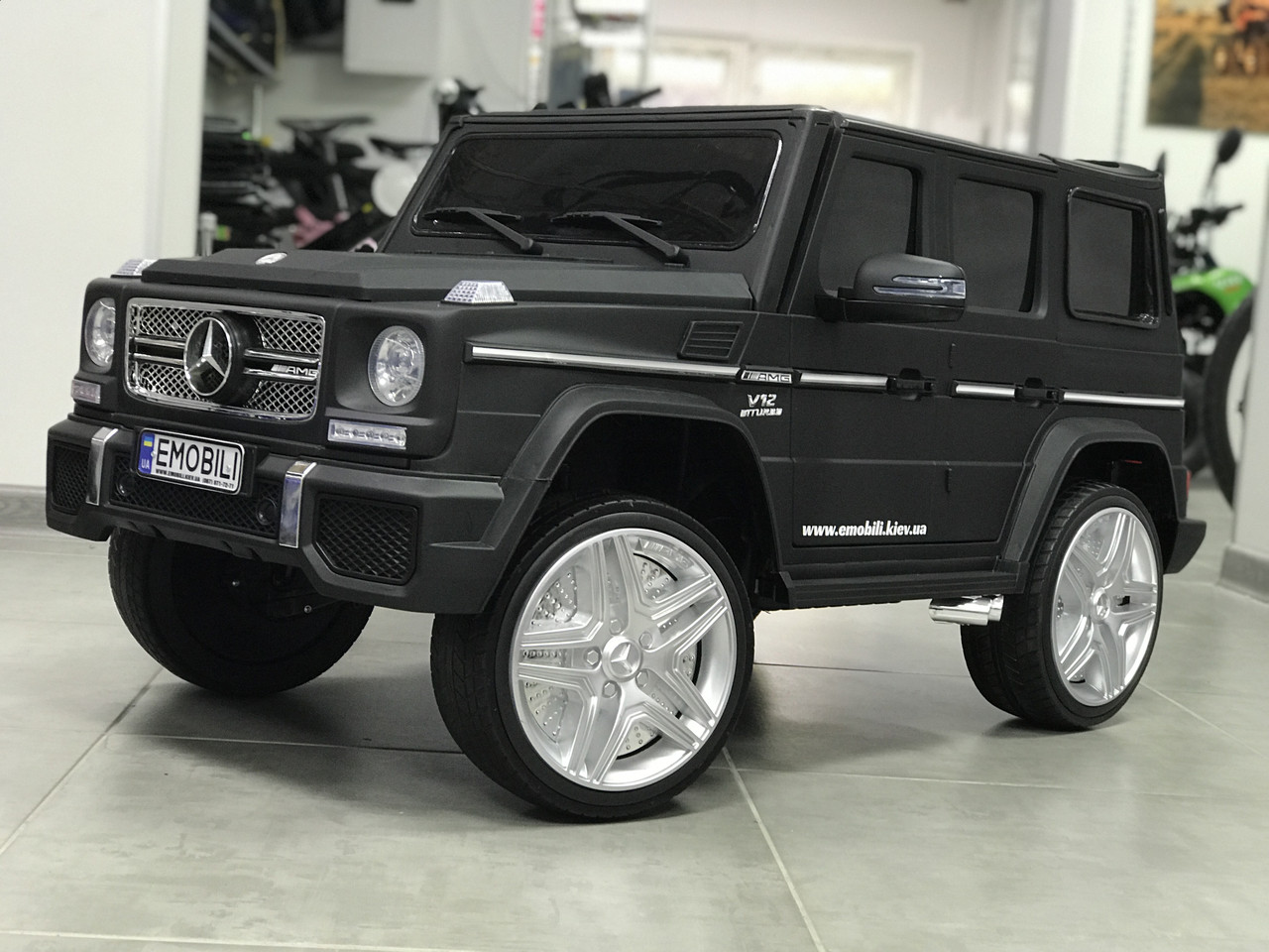 Дитячий електромобіль Mercedes-Benz G63 AMG Кубик, Є Моб. застосунок, 12V 18Ah, підсвічування днища, багажник, фото 1