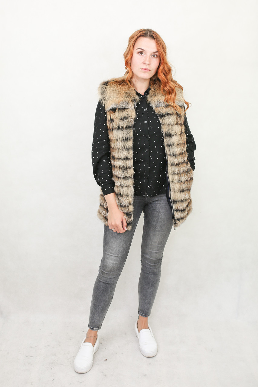 Жилетка з хутра лисиці натуральна, фото 1