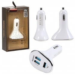 Автомобільний зарядний пристрій 6.3 A 3 USB Remax RCC302 White АЗП
