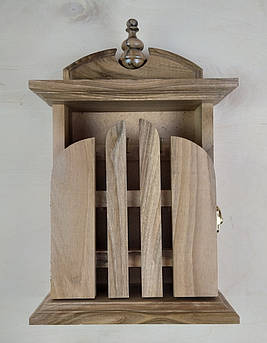 Дерев'яна настінна ключниця ручної роботи на шість гачків | Ключниця з натурального горіха для дому та офісу