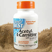 Ацетил Л-карнітин Doctor's BEST Acetyl-L-Carnitine with Biosint 60 капс Комплекс для схуднення та зниження ваги, фото 3