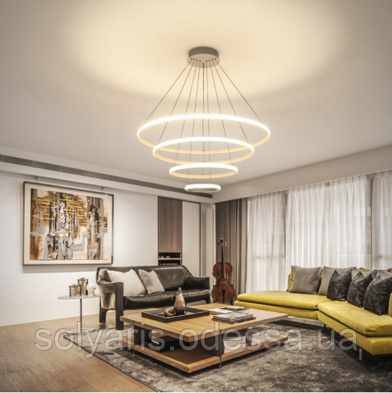 Люстра Citrus SP3 Victoria Lightting підвіс кільця 150 ват 9004 (80 см) біла, чорна