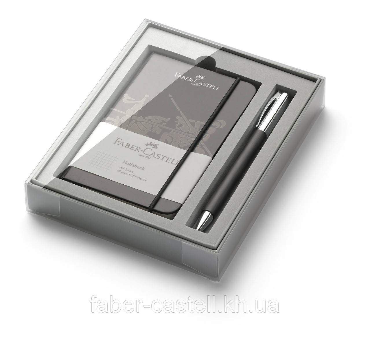 Подарунковий набір Faber-Castell Ambition Precious Resin, кулькова ручка + блокнот А6, 149623, фото 1