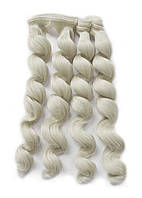Волосся лялькові "Спіралькі" — Дейнеріс, Сріблястий Блонд, Платина, No60, 15 см/1 м, термонійлон