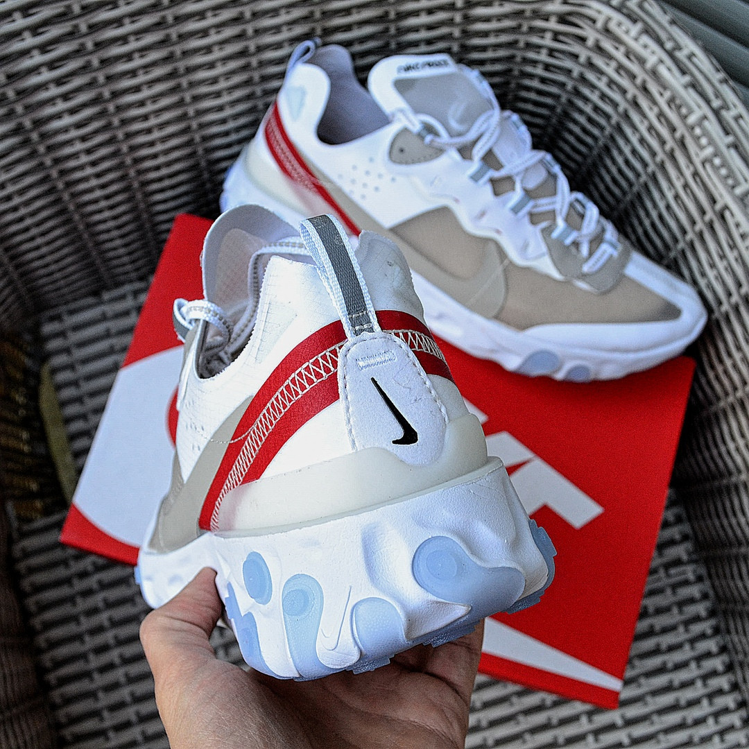 Мужские кроссовки Nike React Element 'White'демисезонные осень весна. Живое фото. Топ топ ААА+ - фото 4 - id-p1237137815