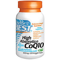 Коэнзим CoQ10, Doctor's Best, 100 мг, повышенной усваиваемости, 120 капсул. Сделано в США.