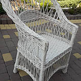 Плетене крісло з лози в білому кольорі, фото 6
