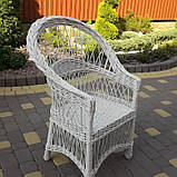 Плетене крісло з лози в білому кольорі, фото 3