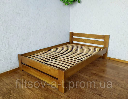 Дерев'яне ліжко двоспальне для спальні з масиву натурального дерева "Лабелія" від виробника, фото 2